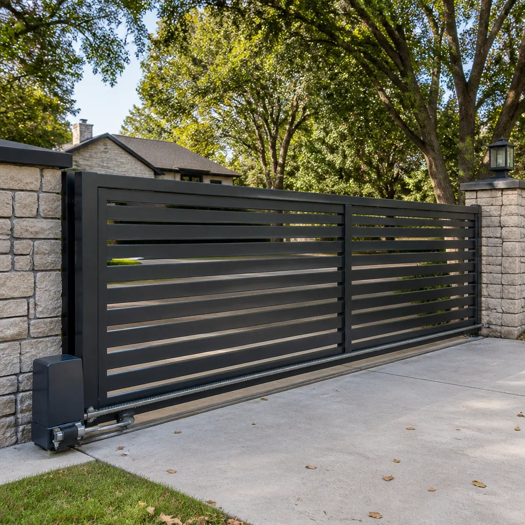 Sliding driveway gates