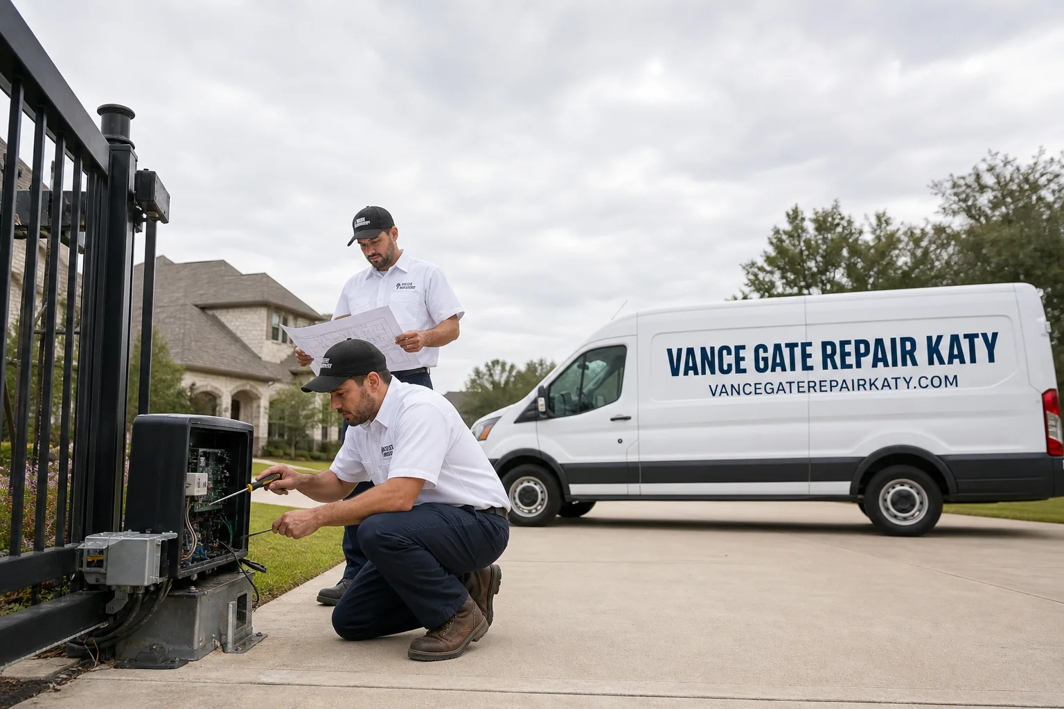 Vance Gate Repair Katy gate repair service vehicle and crew in Katy, TX